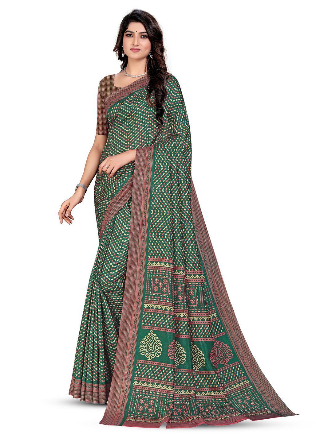 vimla geometric printed mysore silk saree