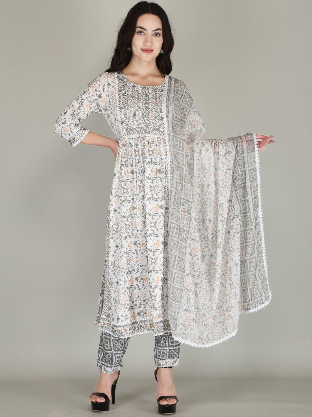 parthvi ethnic motifs printed kurta with trousers & dupatta