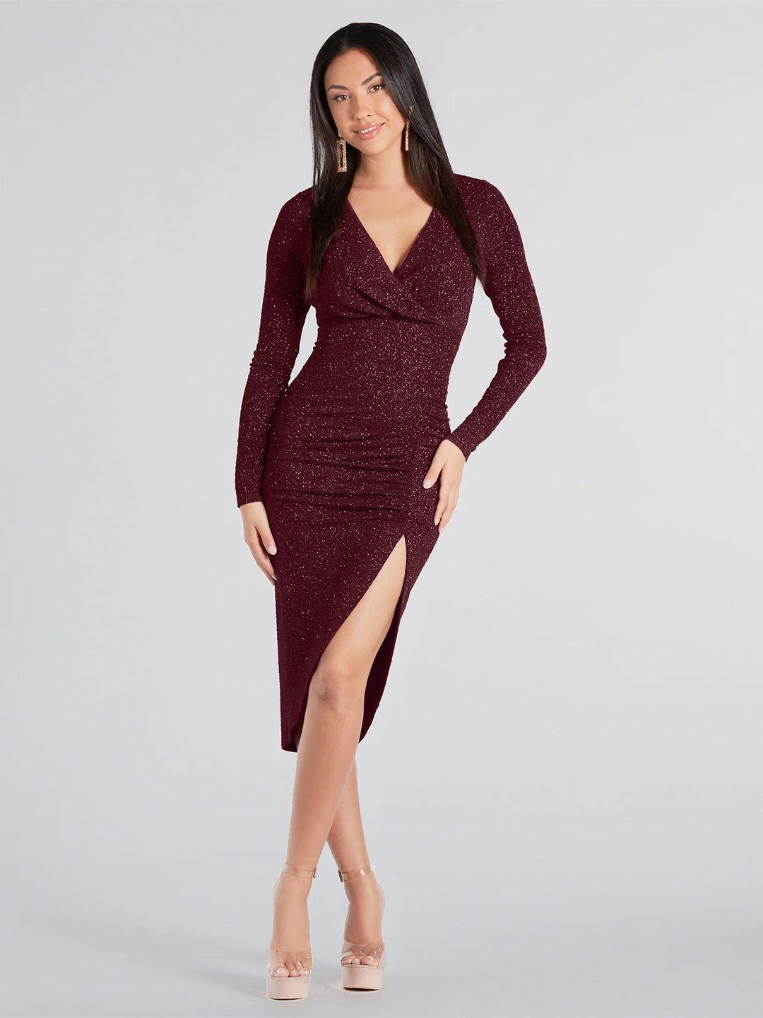 addyvero v-neck a-line midi dress