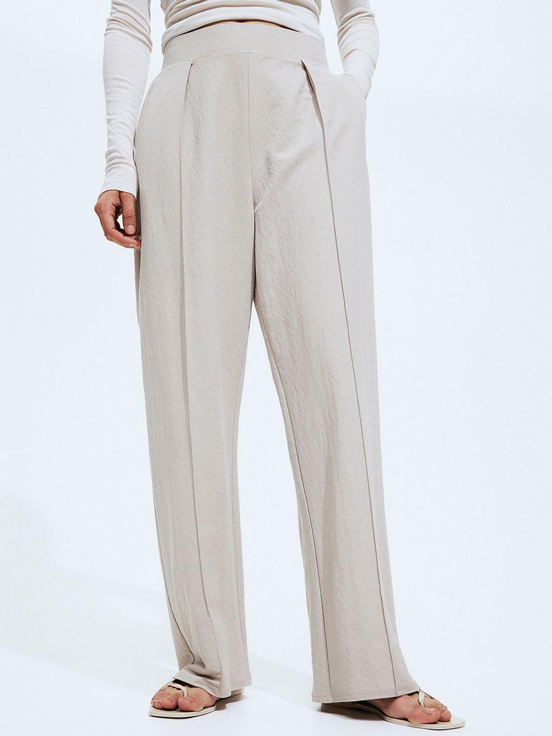 h&m women high-waisted tailored trousers