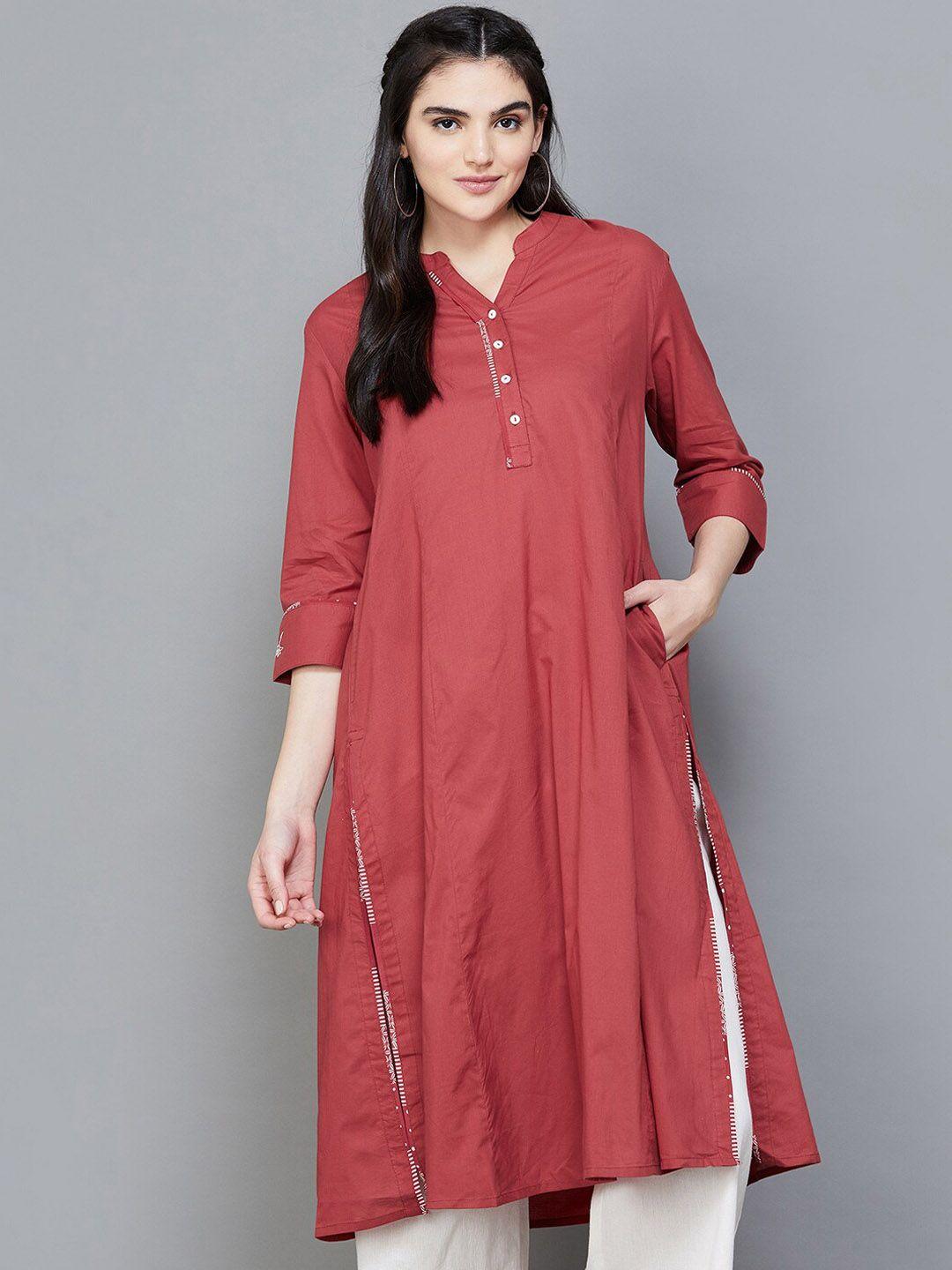 melange by lifestyle thread work cotton anarkali kurta