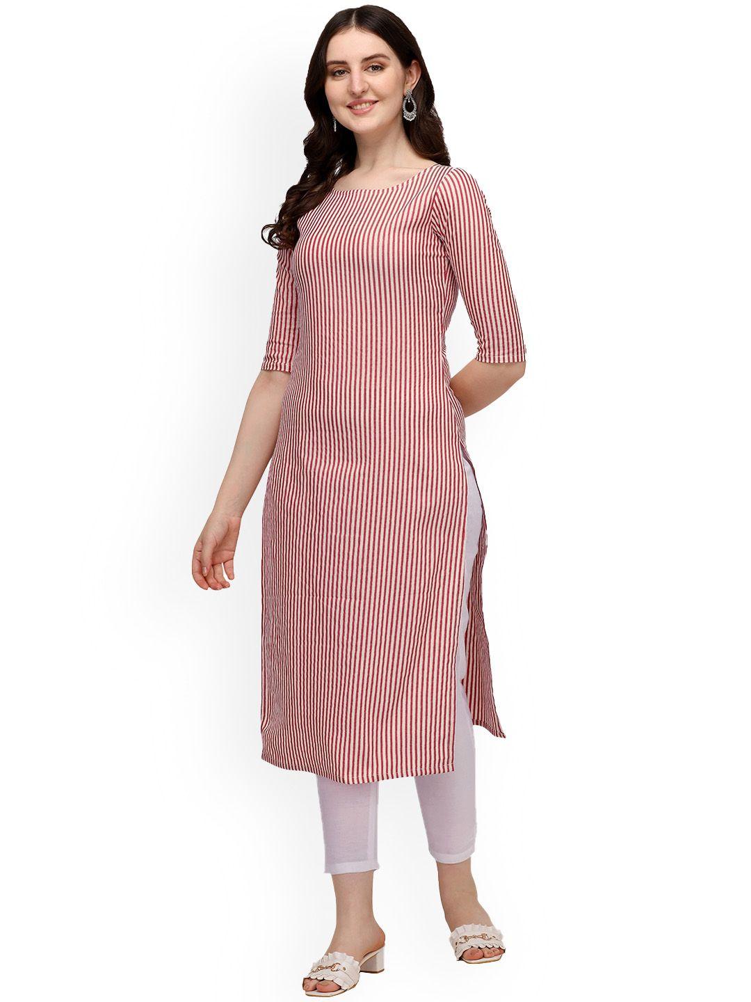 kalini women striped thread work kurta