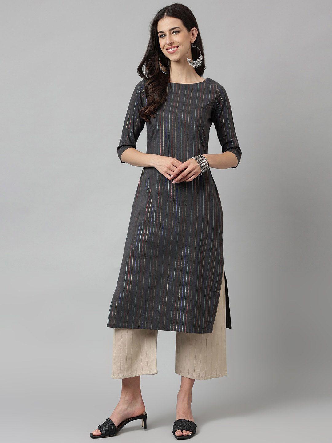 kalini striped woven design kurta