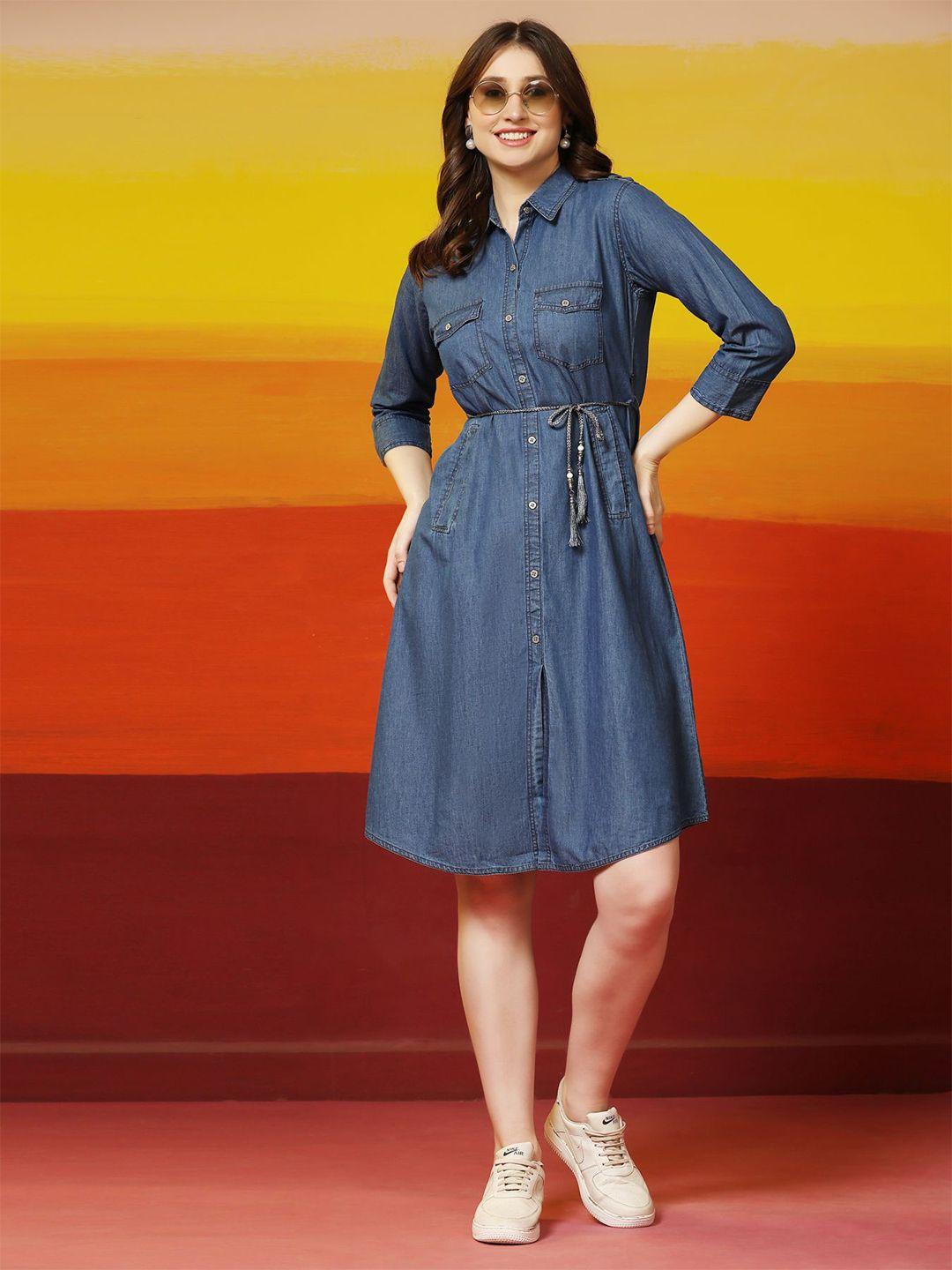 phenav denim shirt dress