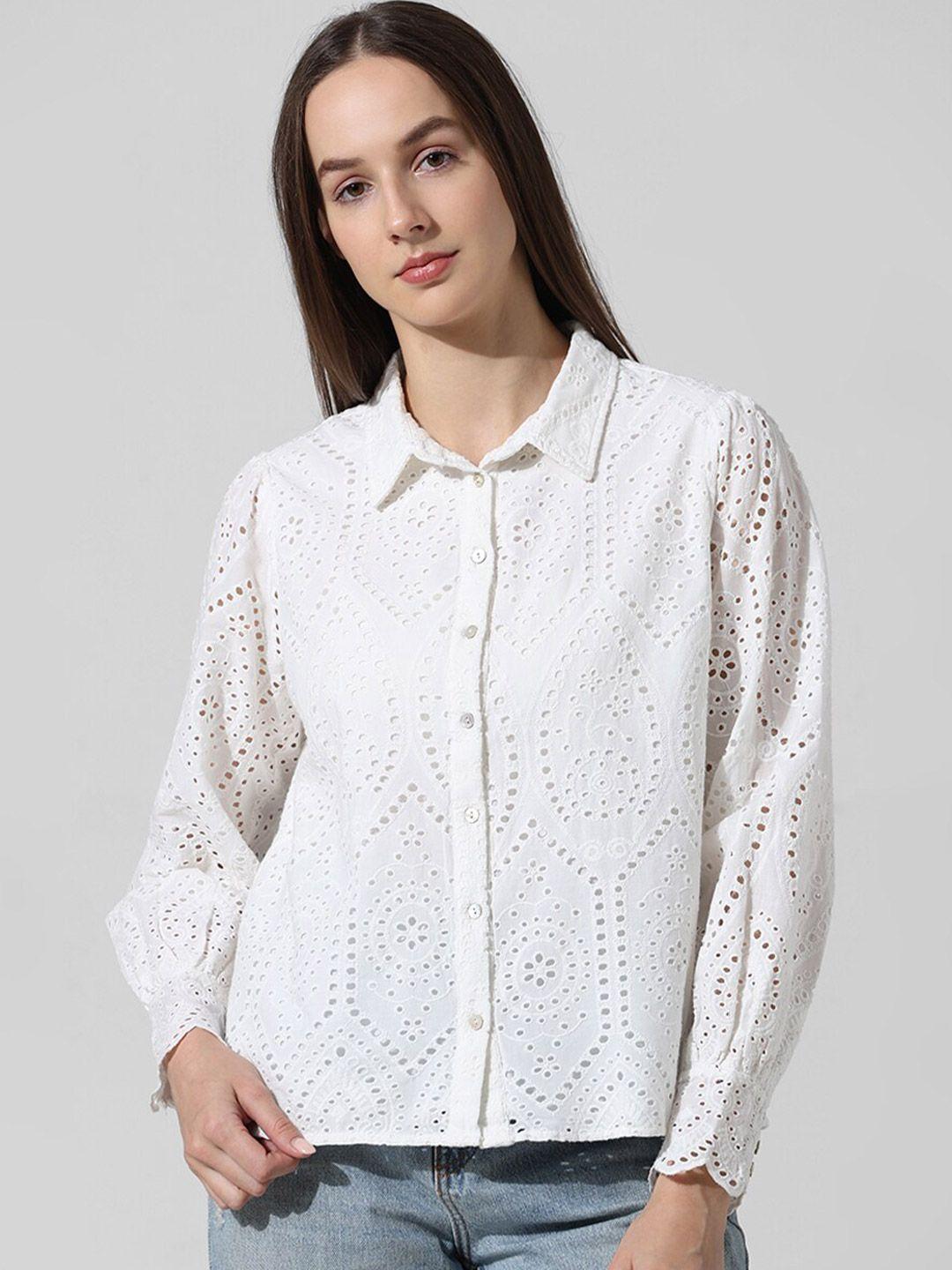 only women opaque printed casual shirt