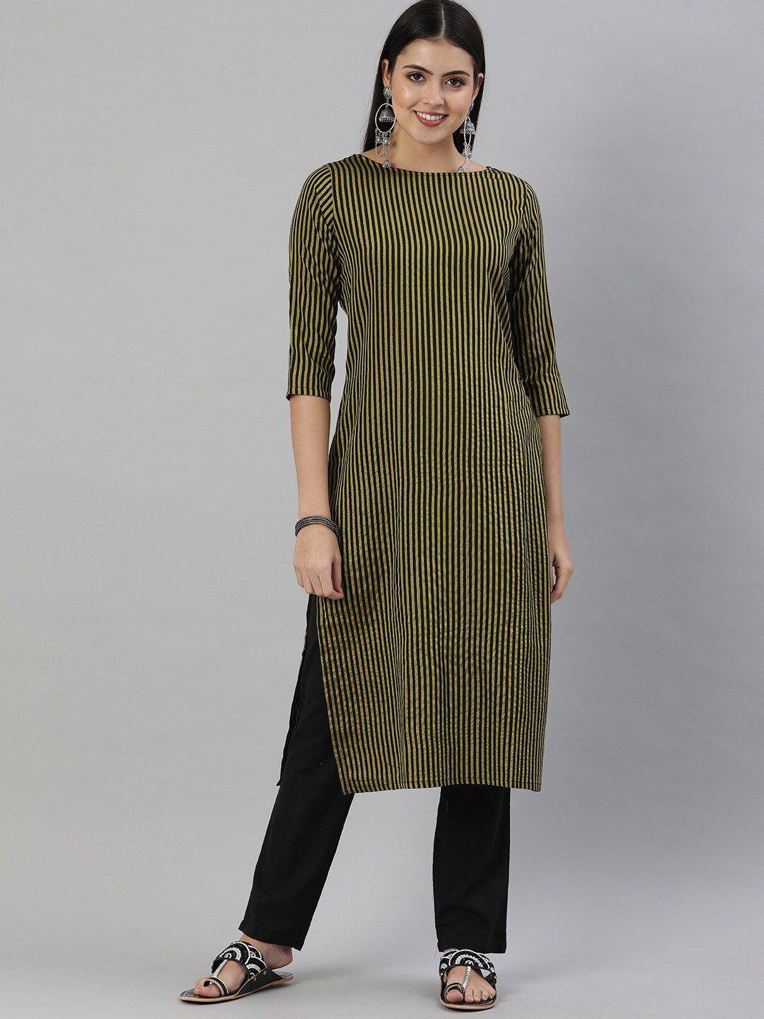 shaily women striped sequinned kurta