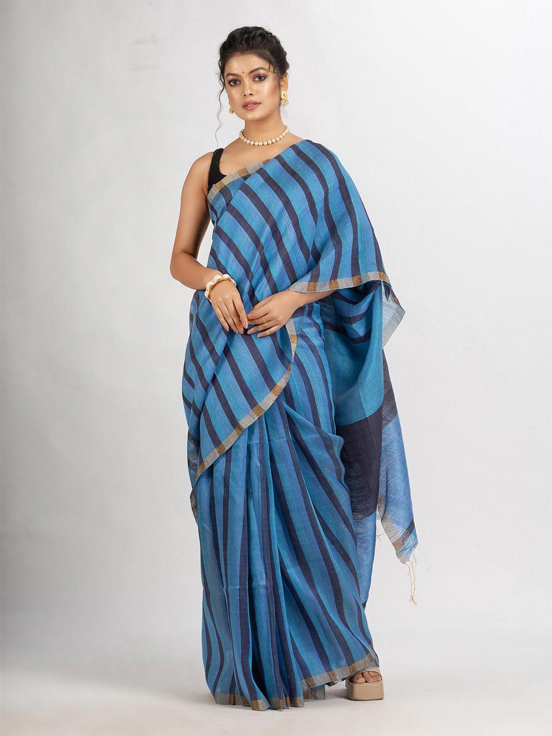 angoshobha striped zari saree