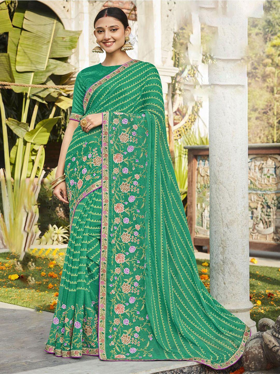 anouk leheriya printed embroidered leheriya saree