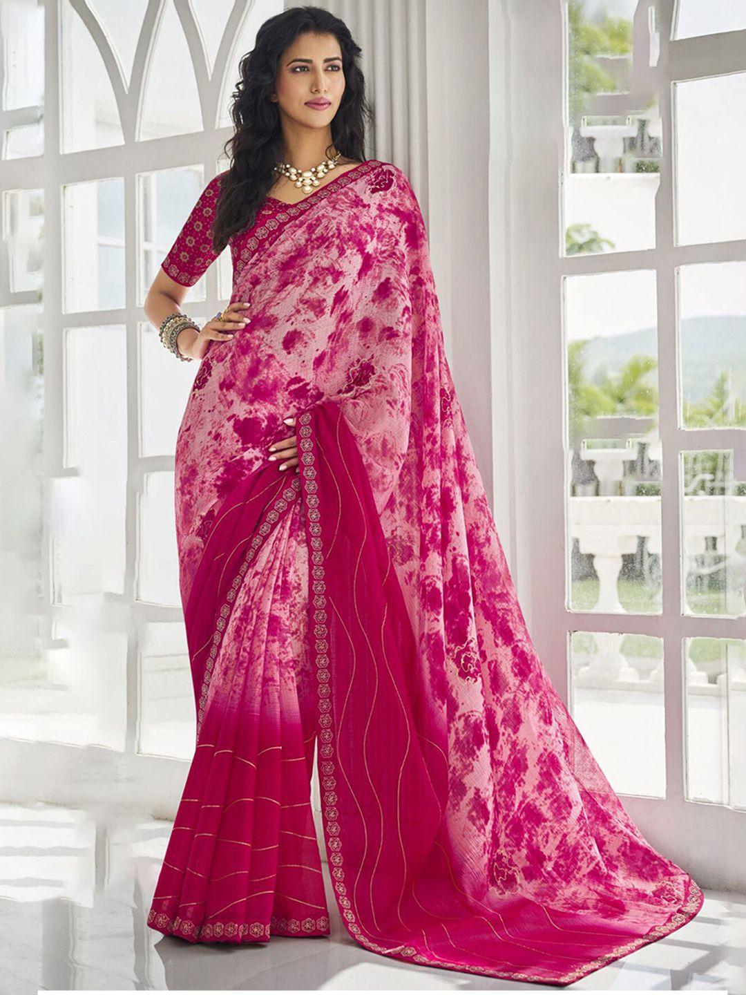 anouk tie and dye printed saree