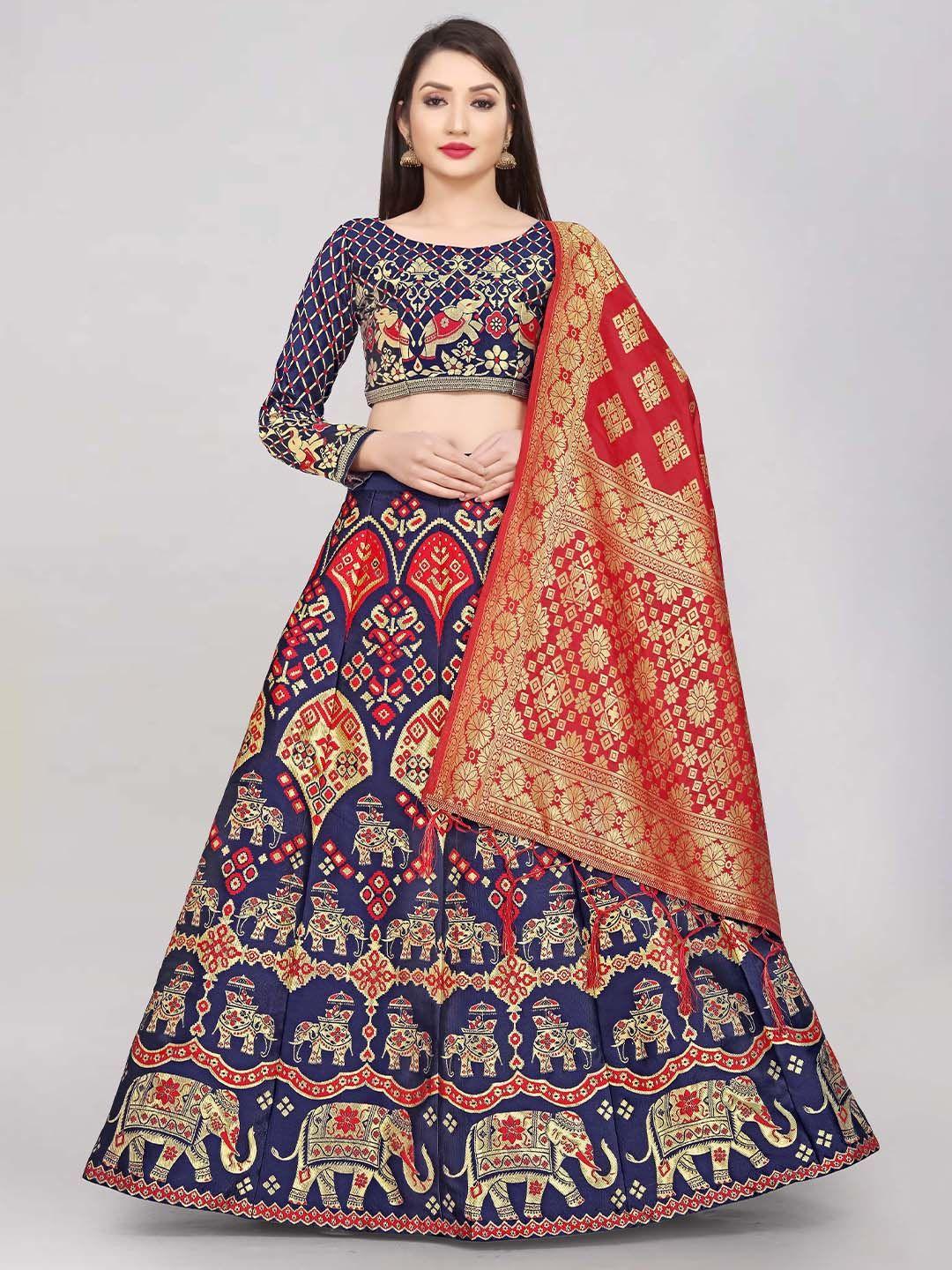 mitera semi-stitched lehenga & unstitched blouse with dupatta