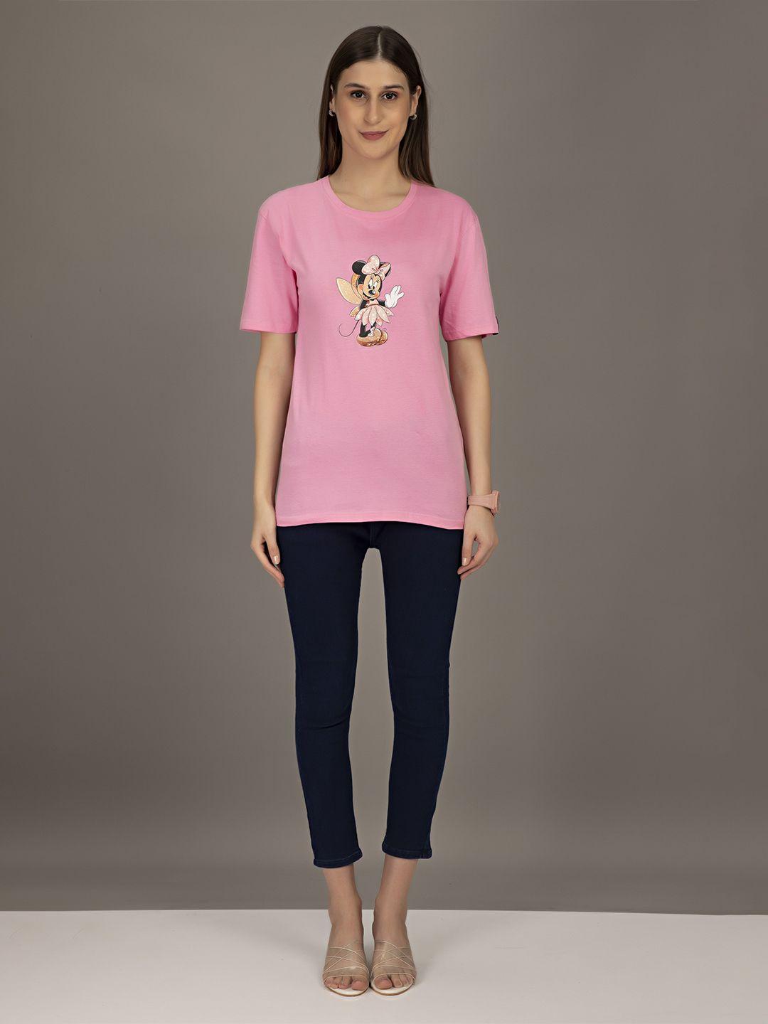 sthulas round neck minnie mouse printed cotton t-shirt