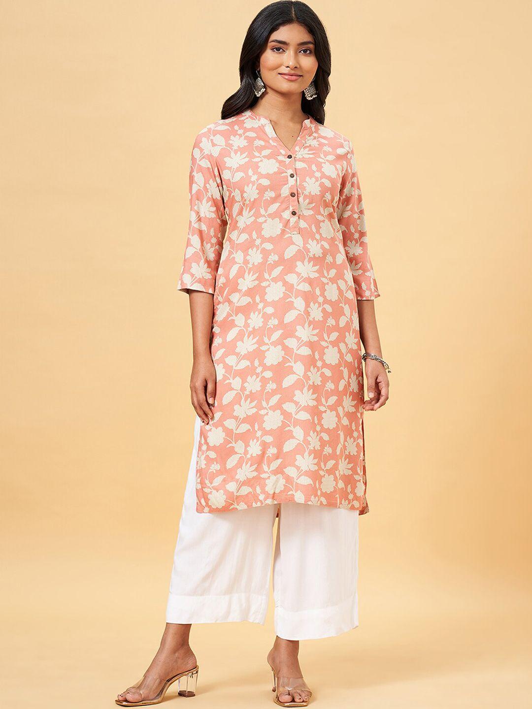 rangmanch by pantaloons women floral printed sequinned pathani kurta