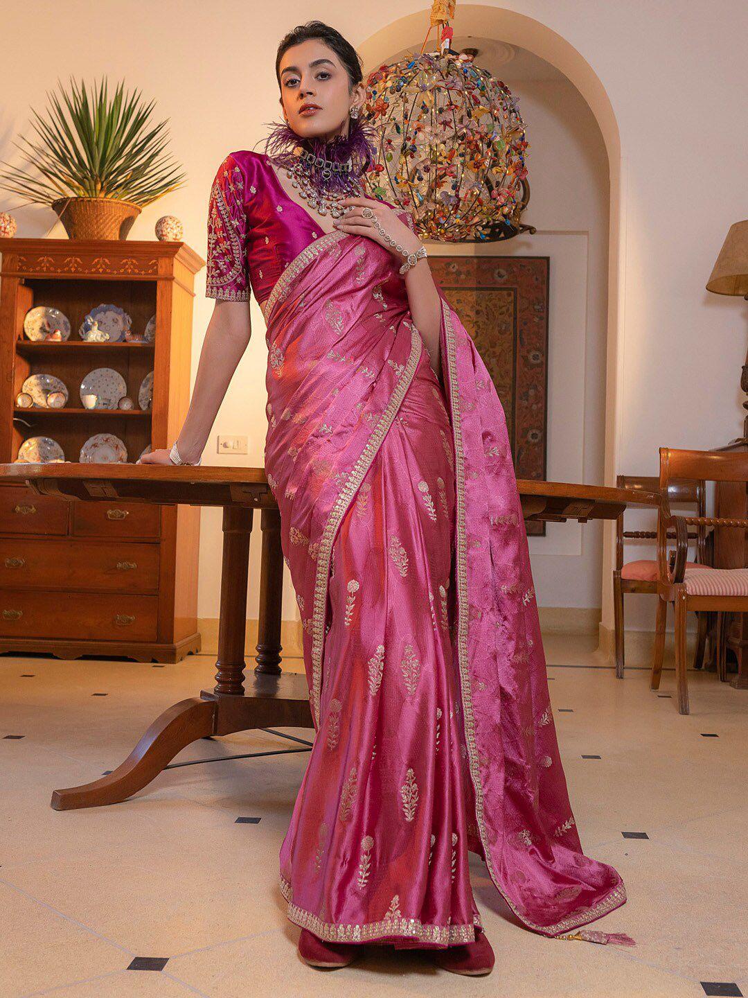 mitera floral sequinned embellished saree