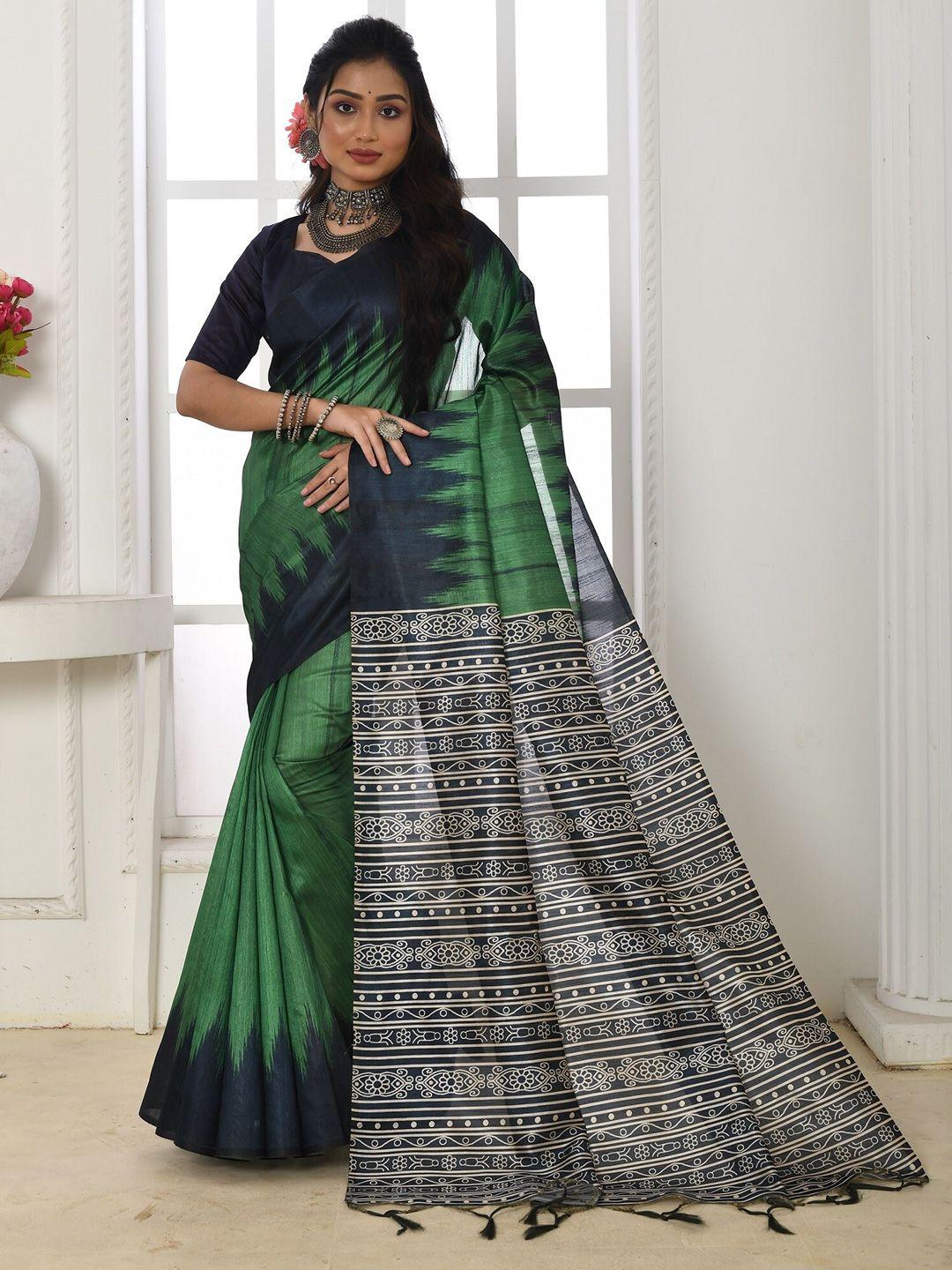 mitera geometric tussar saree