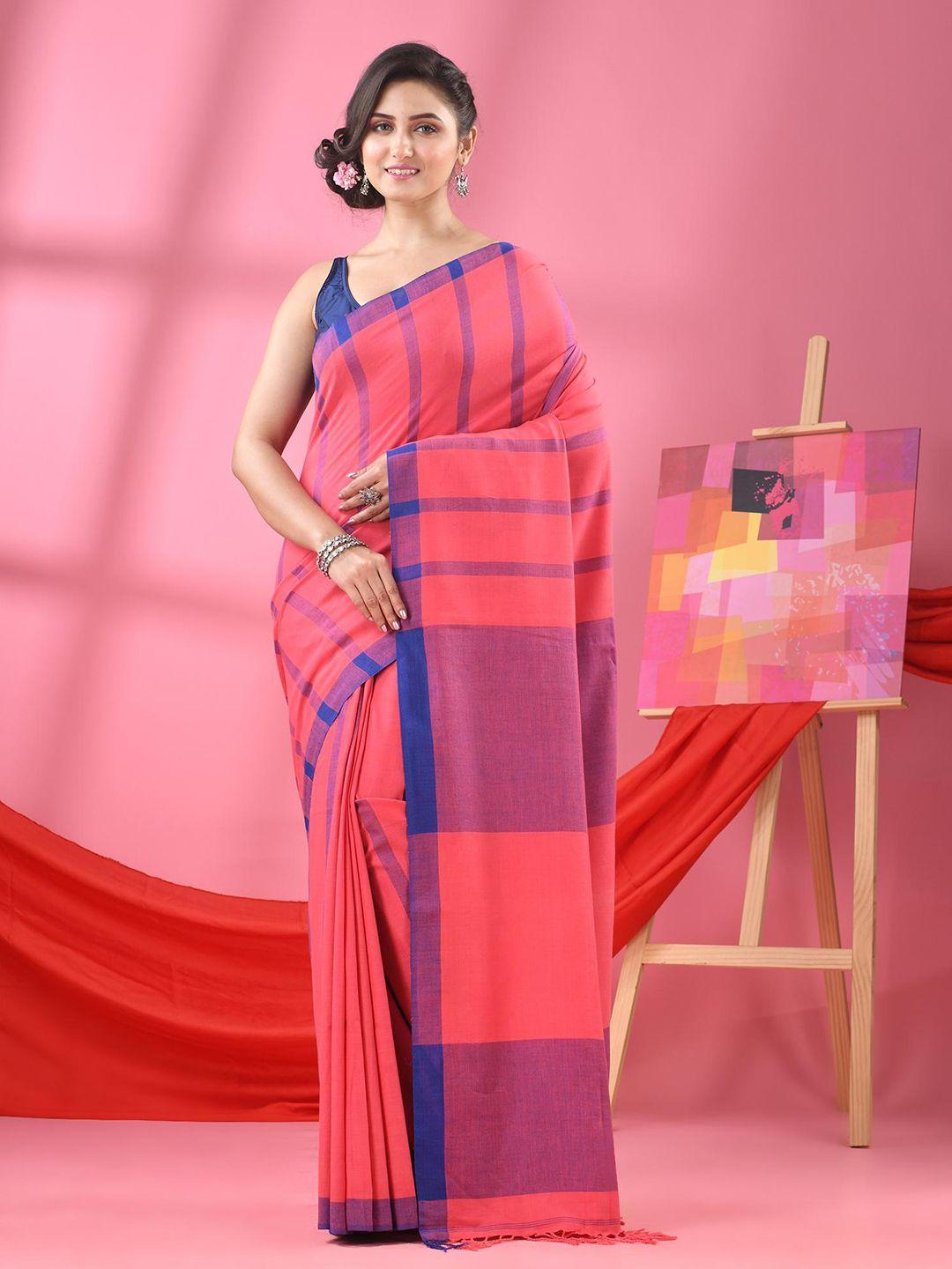 angoshobha striped pure cotton saree