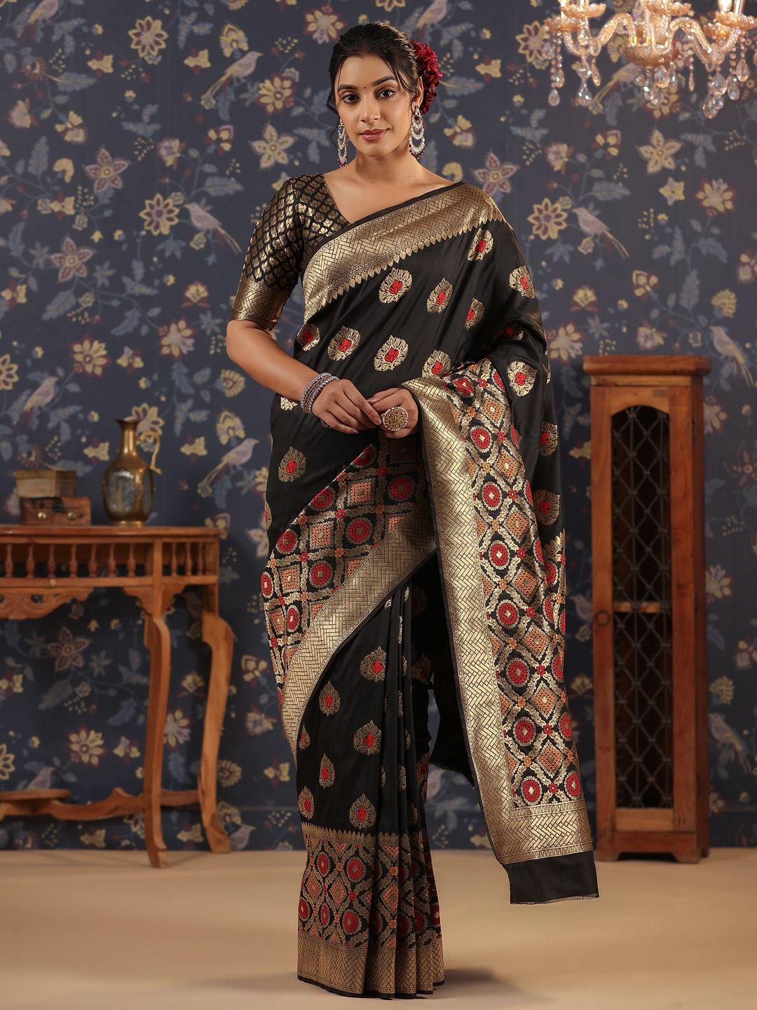 house of pataudi paisley woven design banarasi saree