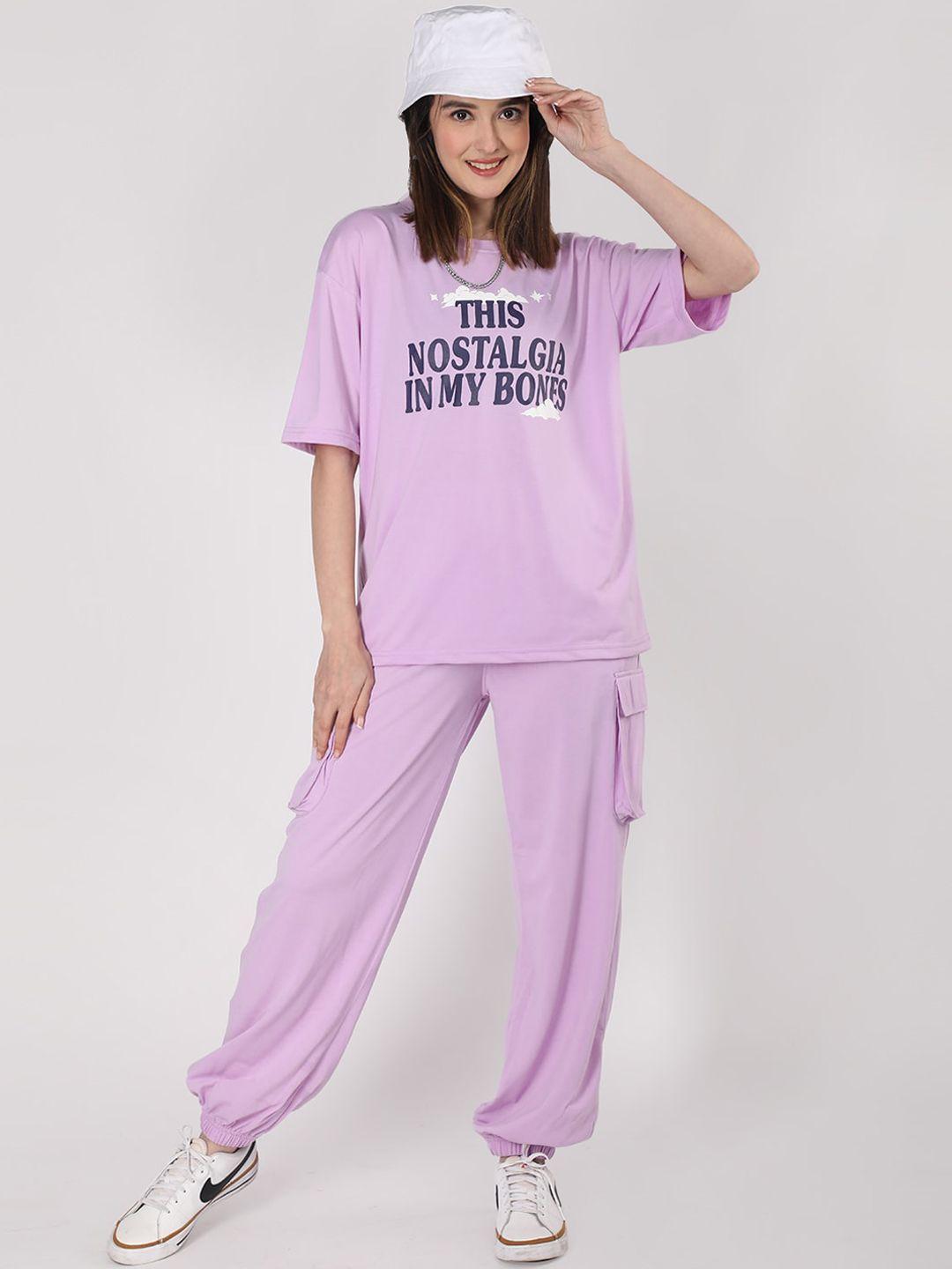 chkokko printed t-shirt with joggers tracksuit