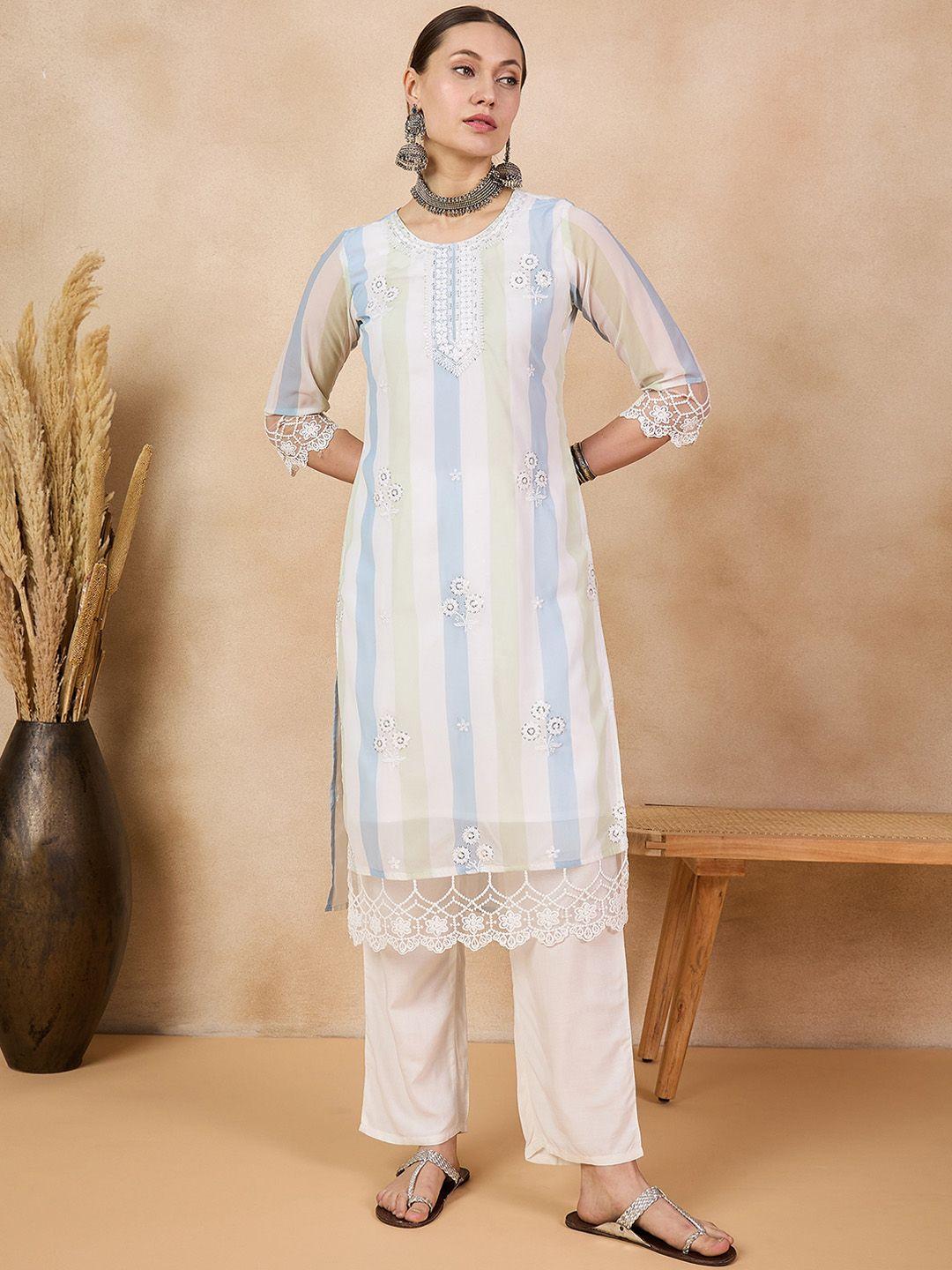 anouk women ethnic motifs thread work kurta