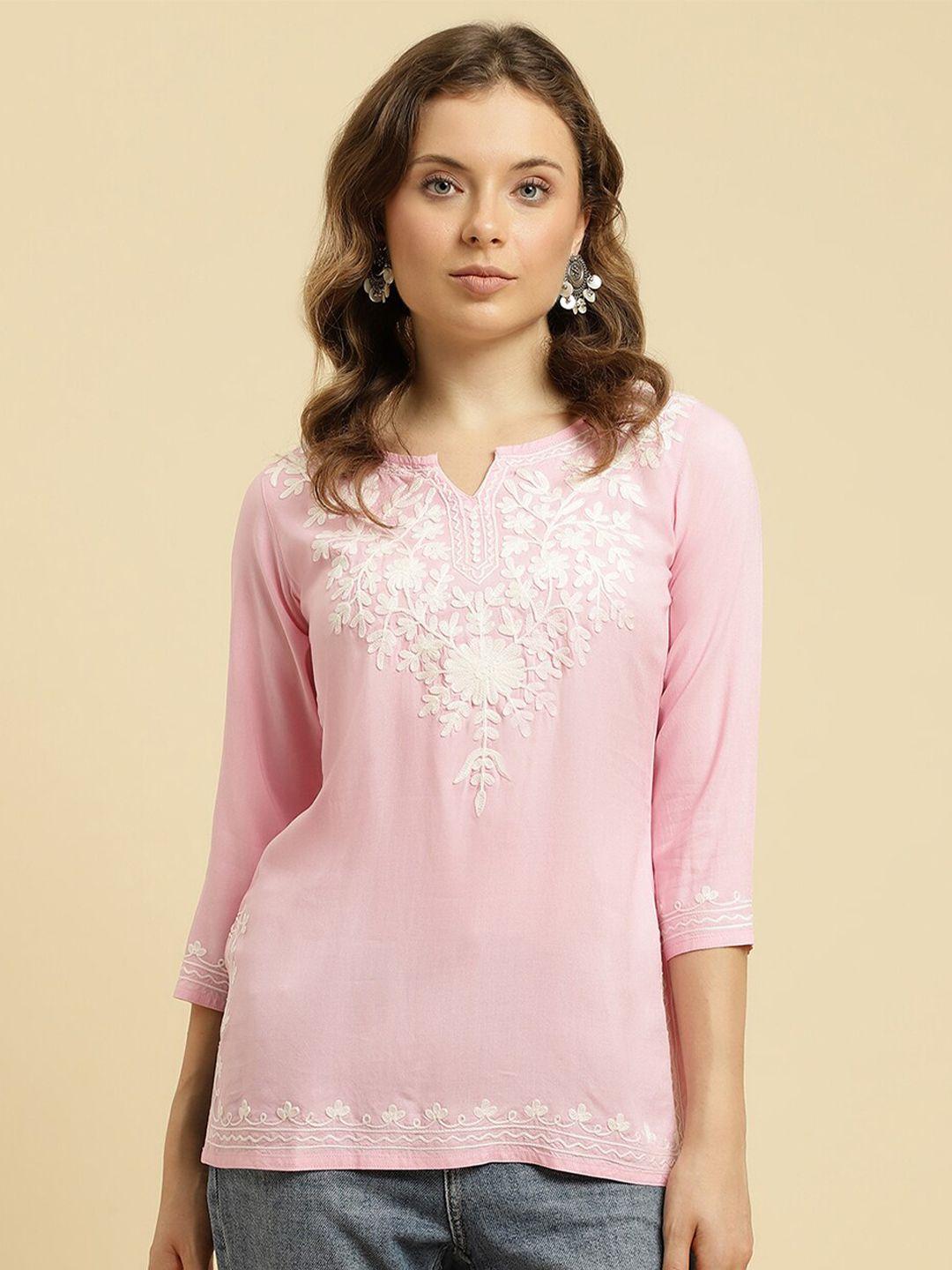 qazmi floral embroidered kurti