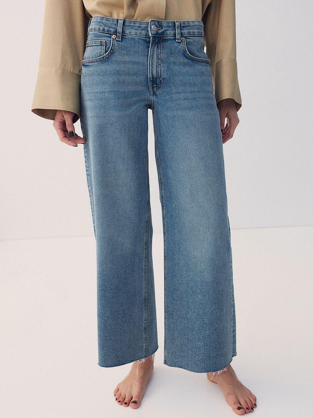 h&m women wide high ankle jeans