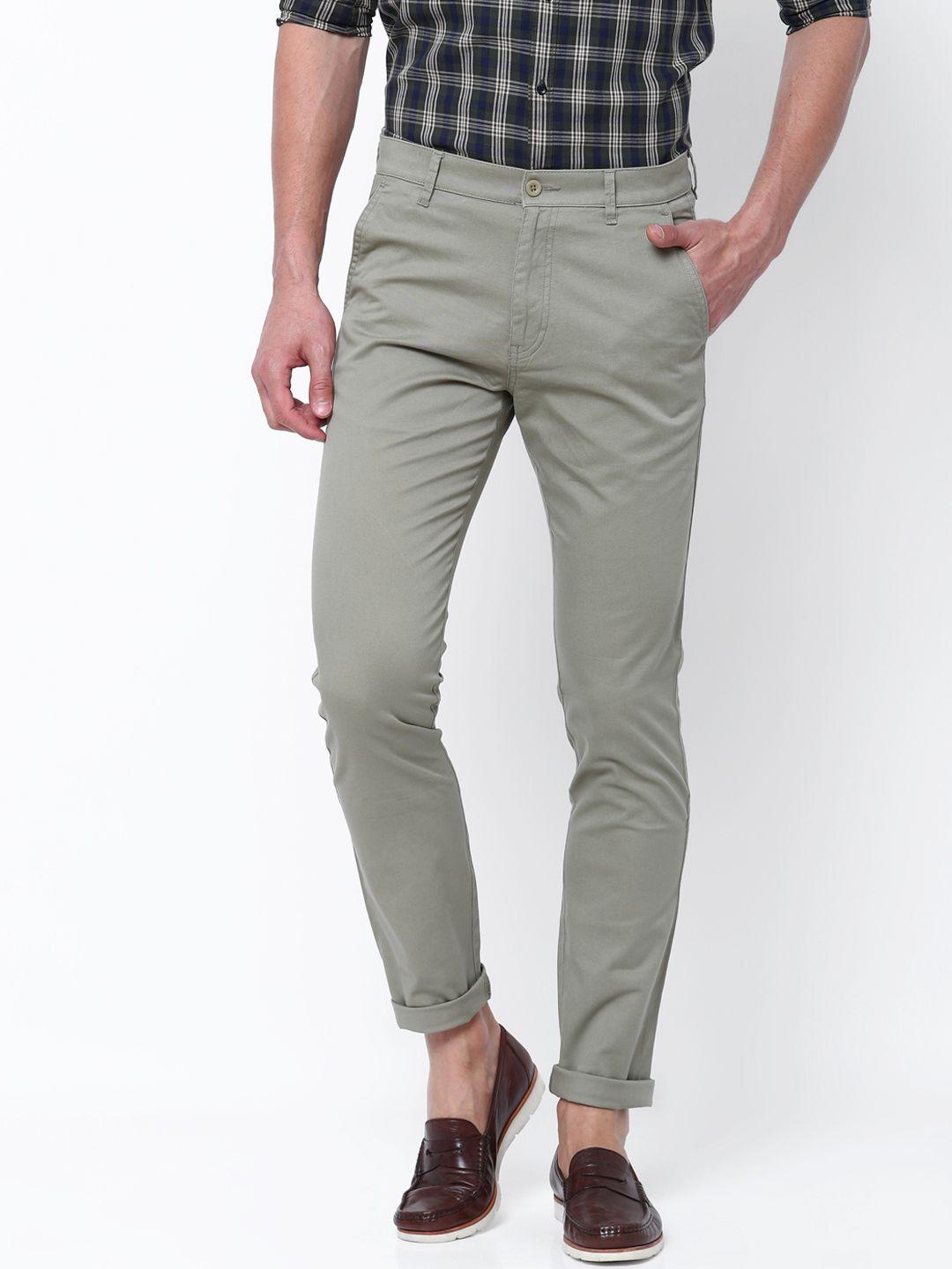 highlander men grey slim fit chinos