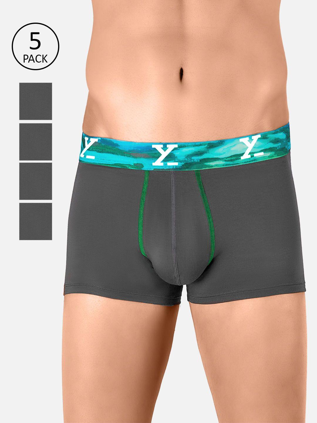 xyxx men intellisoft antimicrobial micro modal pack of 5 dynamo trunks xytrnk5pckn44