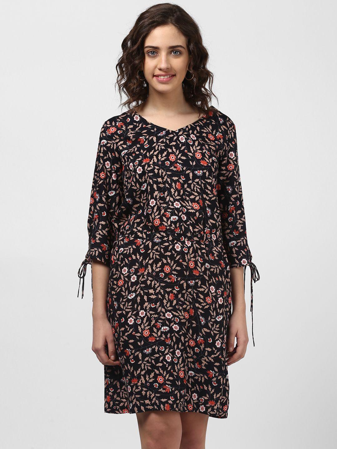 harpa women black printed a-line dress