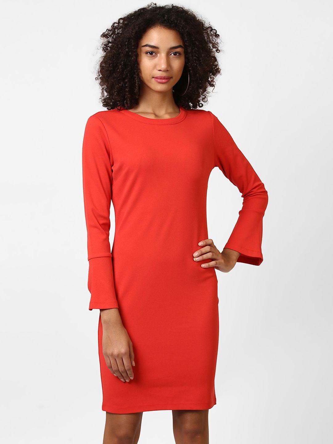 harpa women coral solid sheath dress