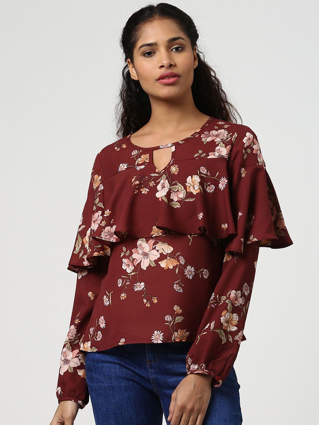 harpa women maroon printed top