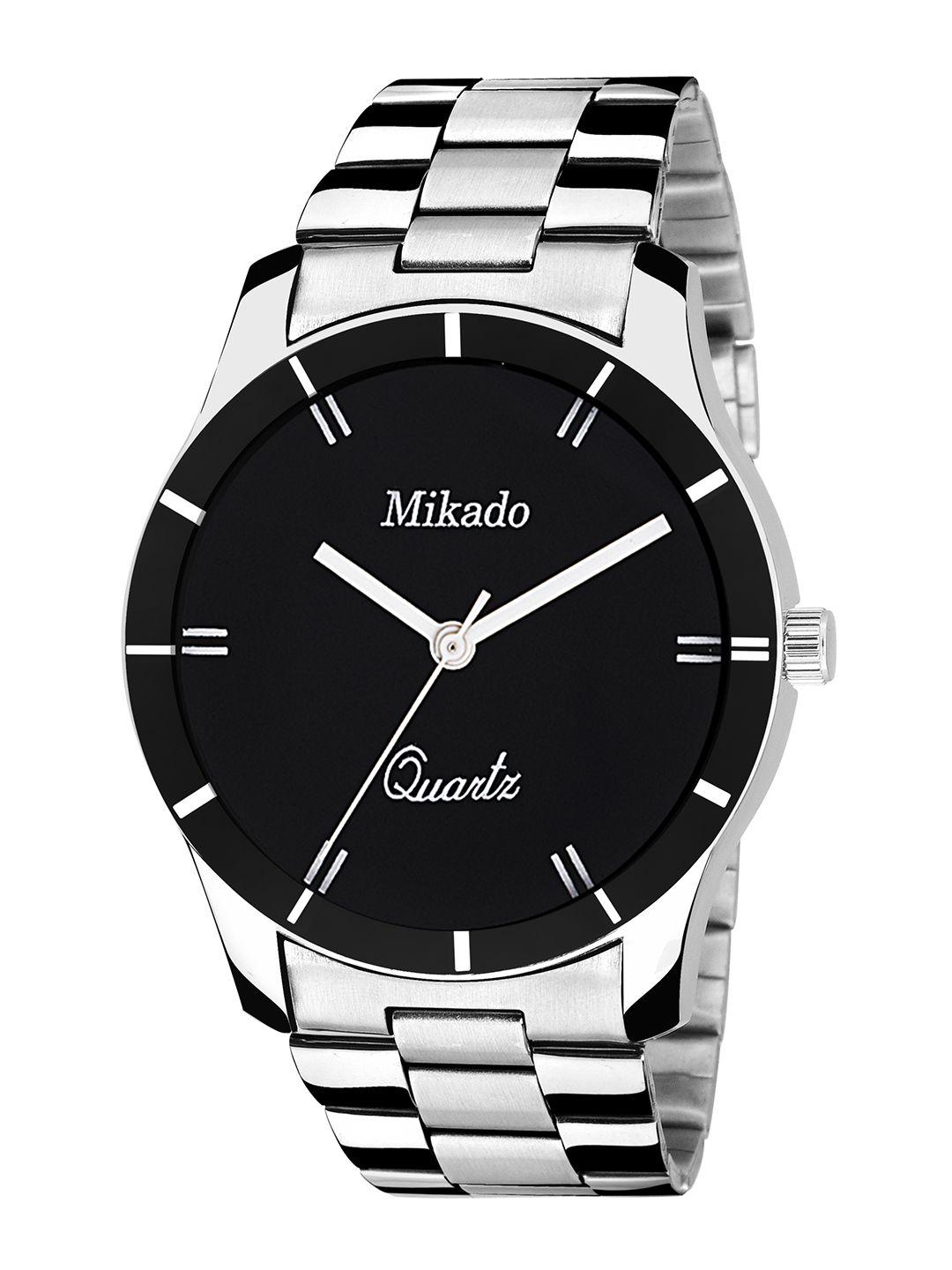 mikado men black analogue watch