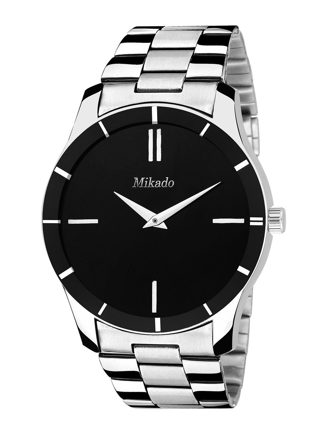 mikado men black analogue watch