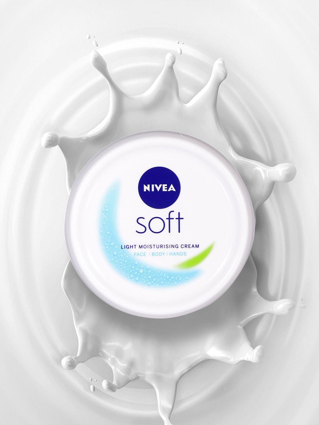 nivea unisex soft light moisturizing non-sticky cream with vitamin e & jojoba oil -300 ml