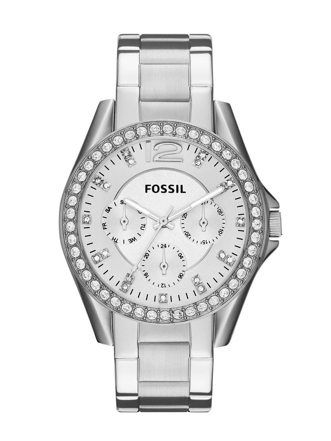 fossil women silver-toned analogue watch