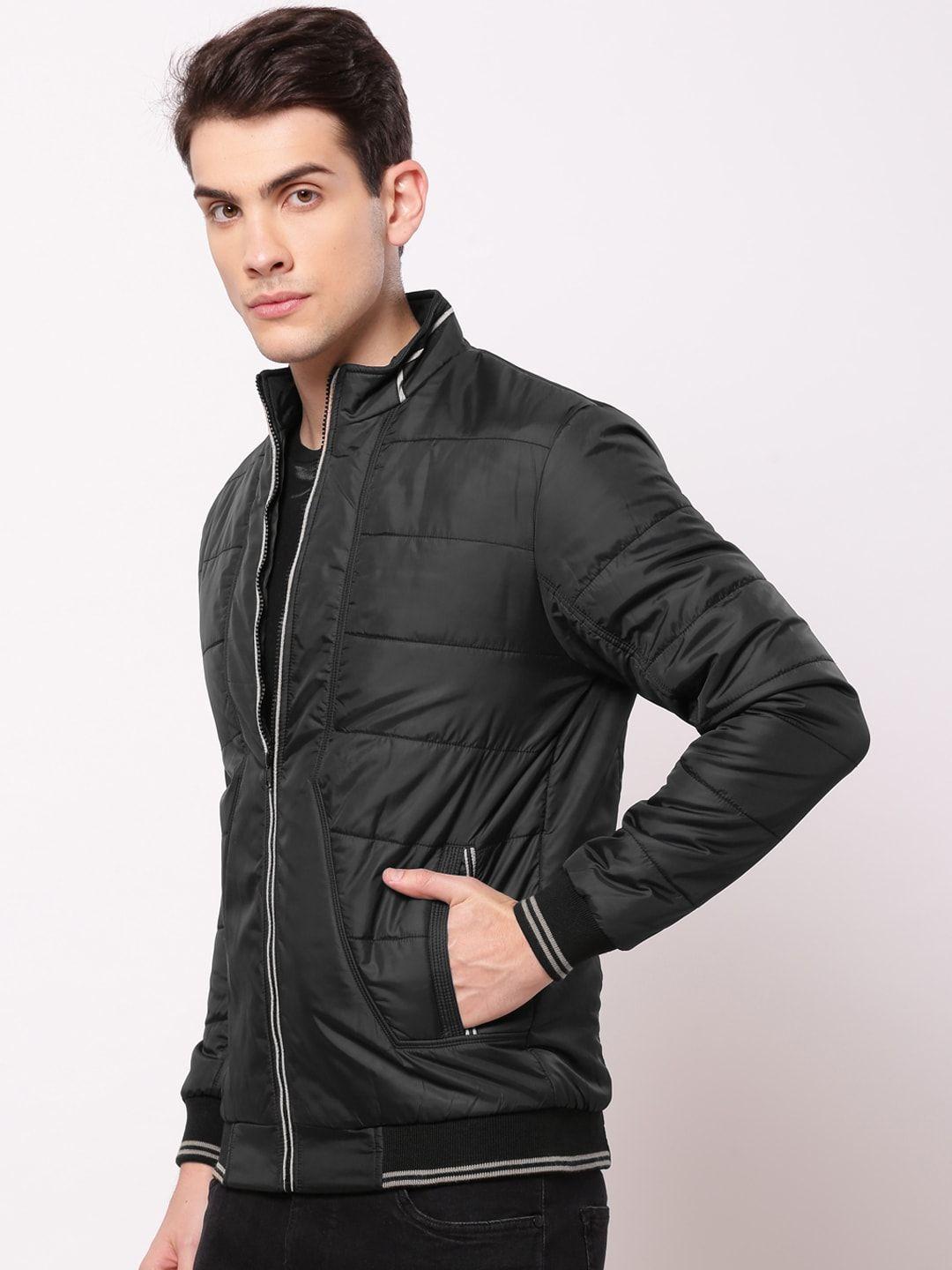 ether men black solid padded jacket