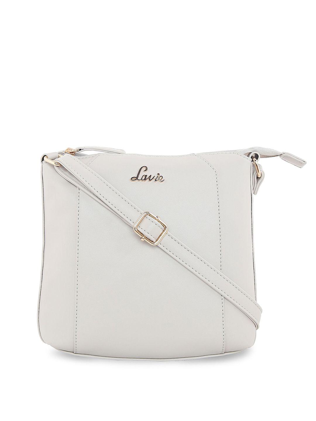 lavie grey solid sling bag