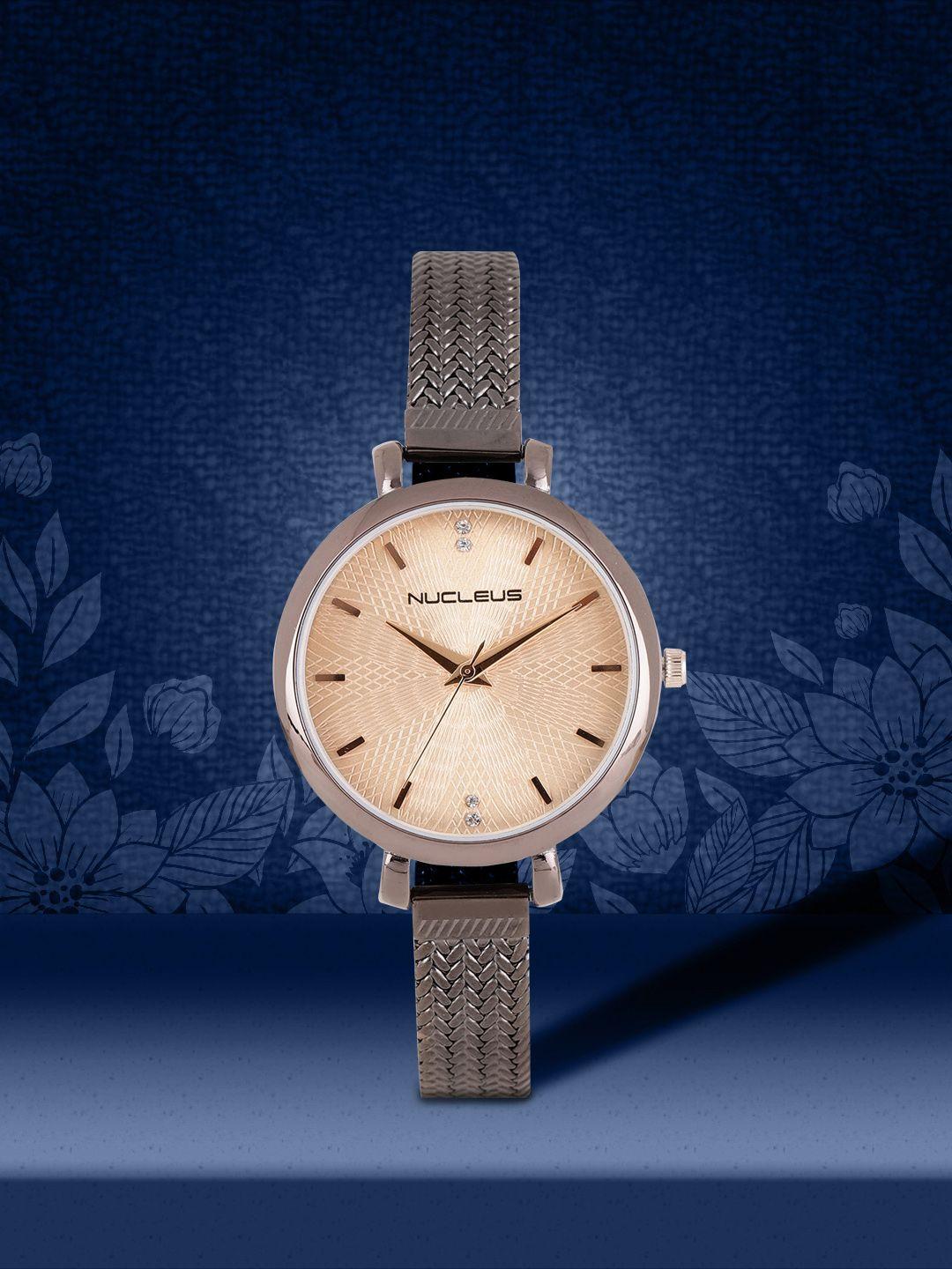 nucleus women rose gold-toned analogue watch nblfbrrgbr