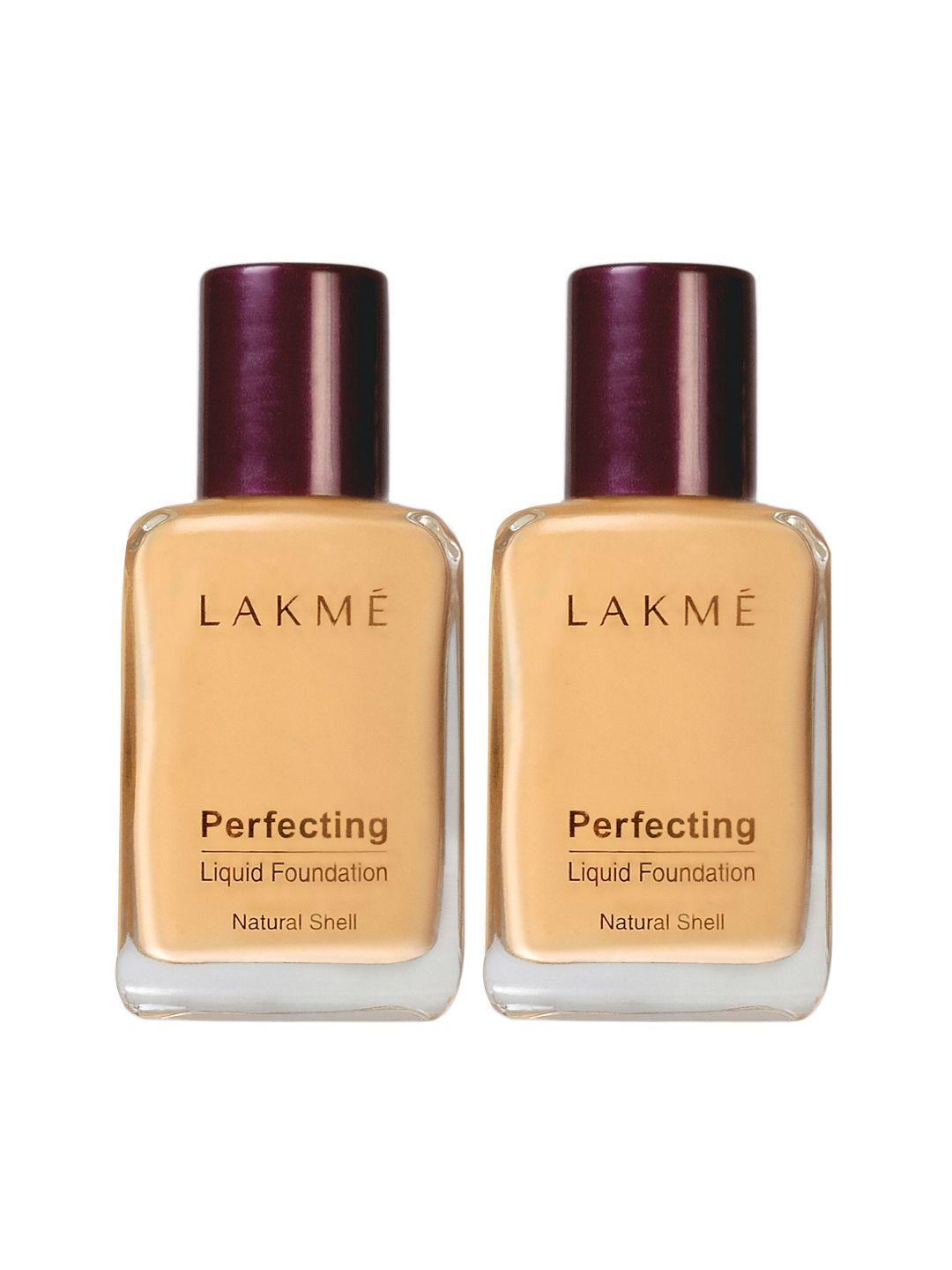 lakme set of 2 perfecting natural shell liquid foundation