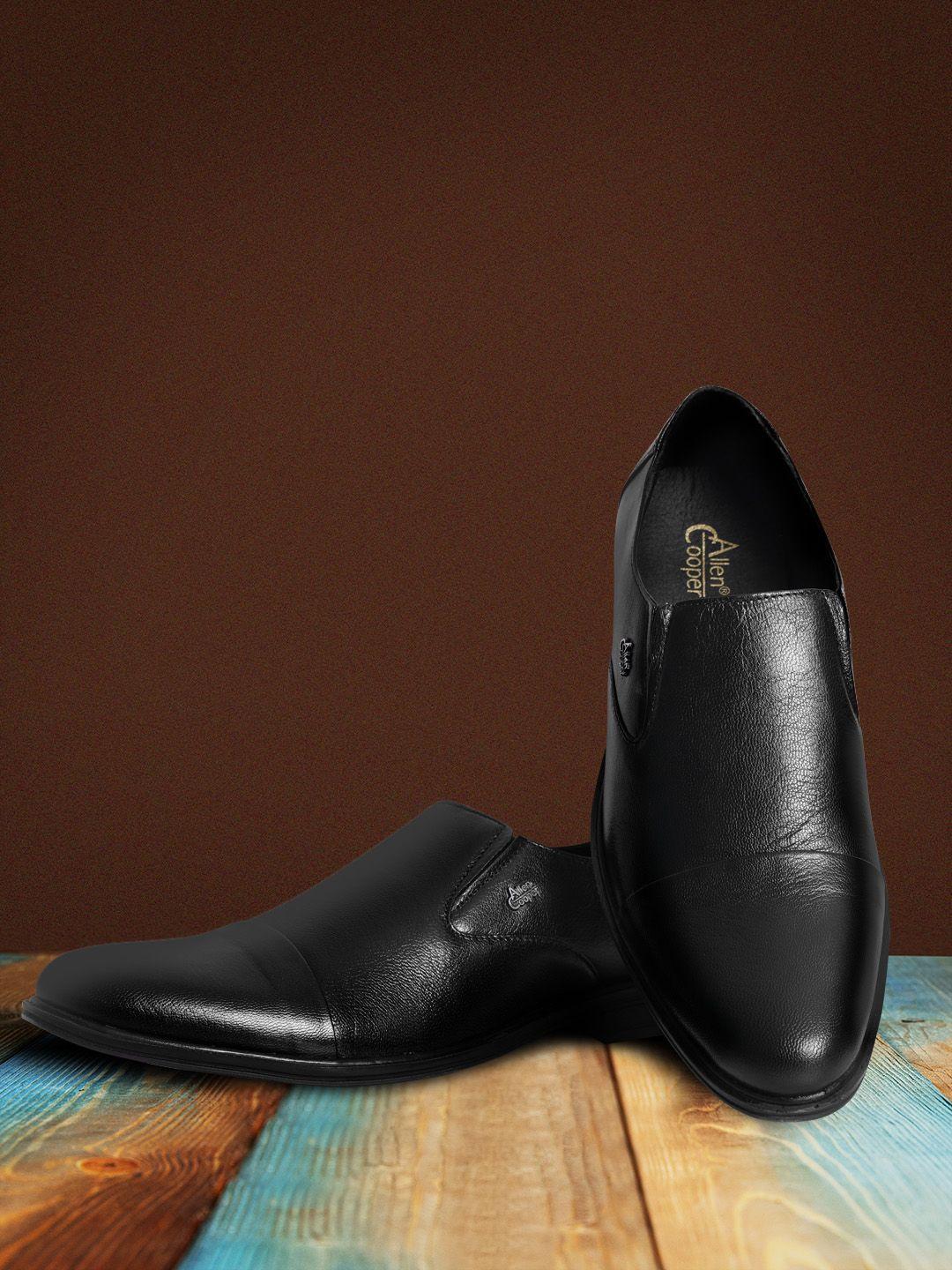 allen cooper men black formal leather slip-ons