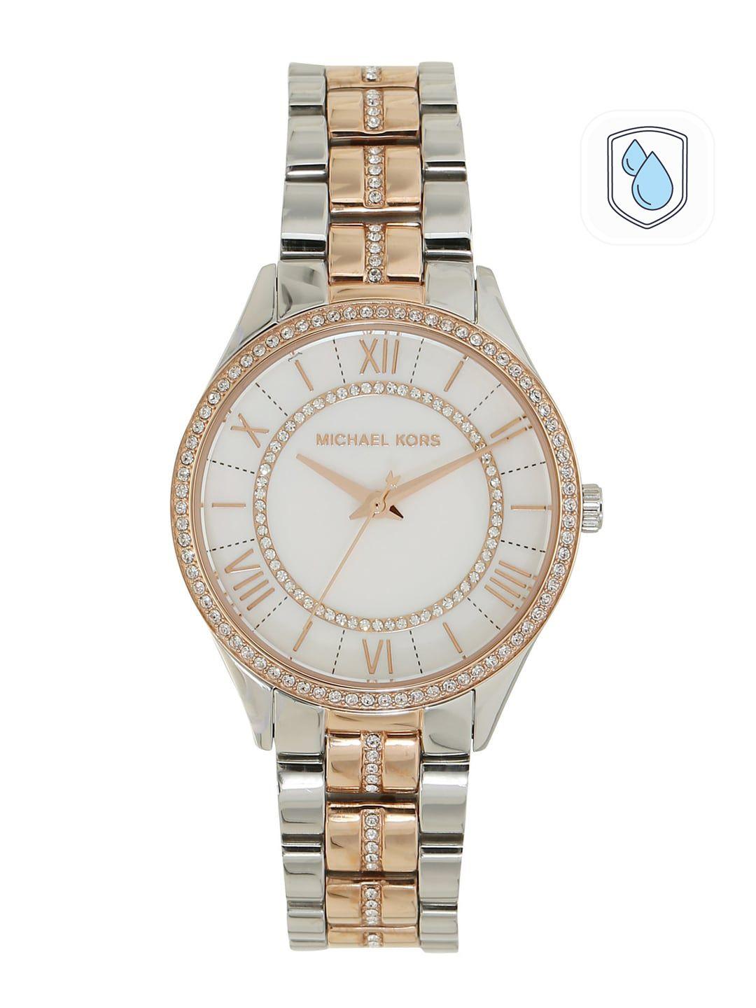 michael kors women white analogue watch mk3979