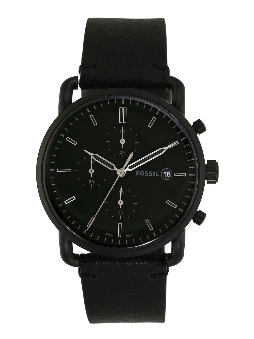 fossil the commut men black analogue watch fs5504