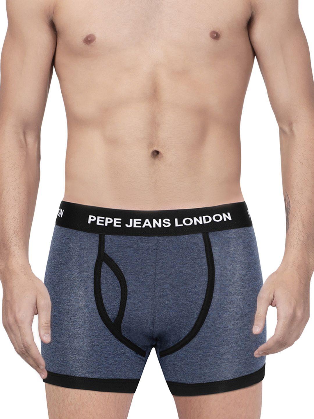 pepe jeans men navy blue solid trunks 8904311304913