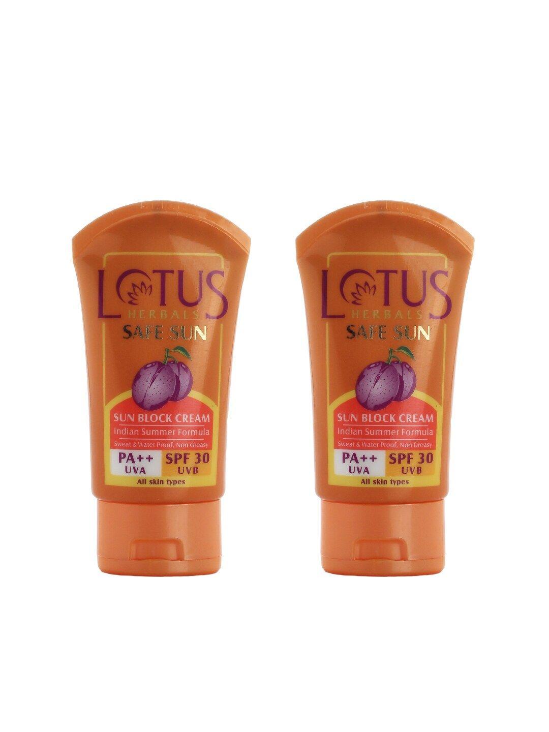 lotus herbals sustainable set of 2 safe sun sunscreens