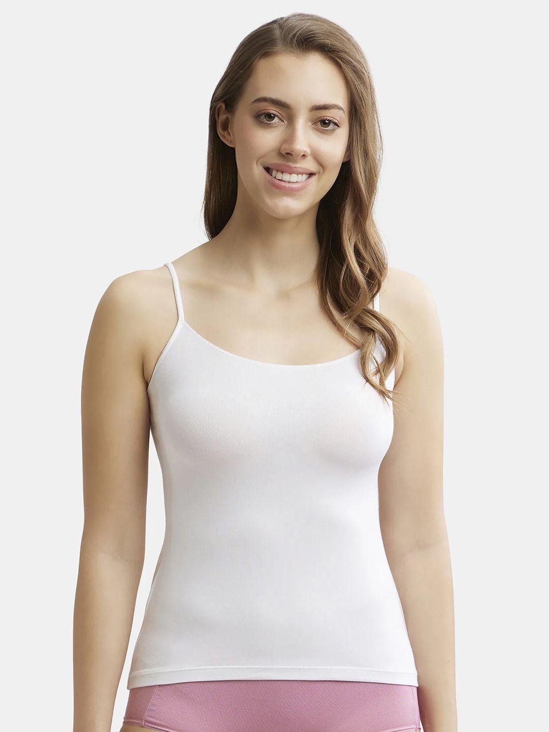 jockey women white solid camisole 1805-0105