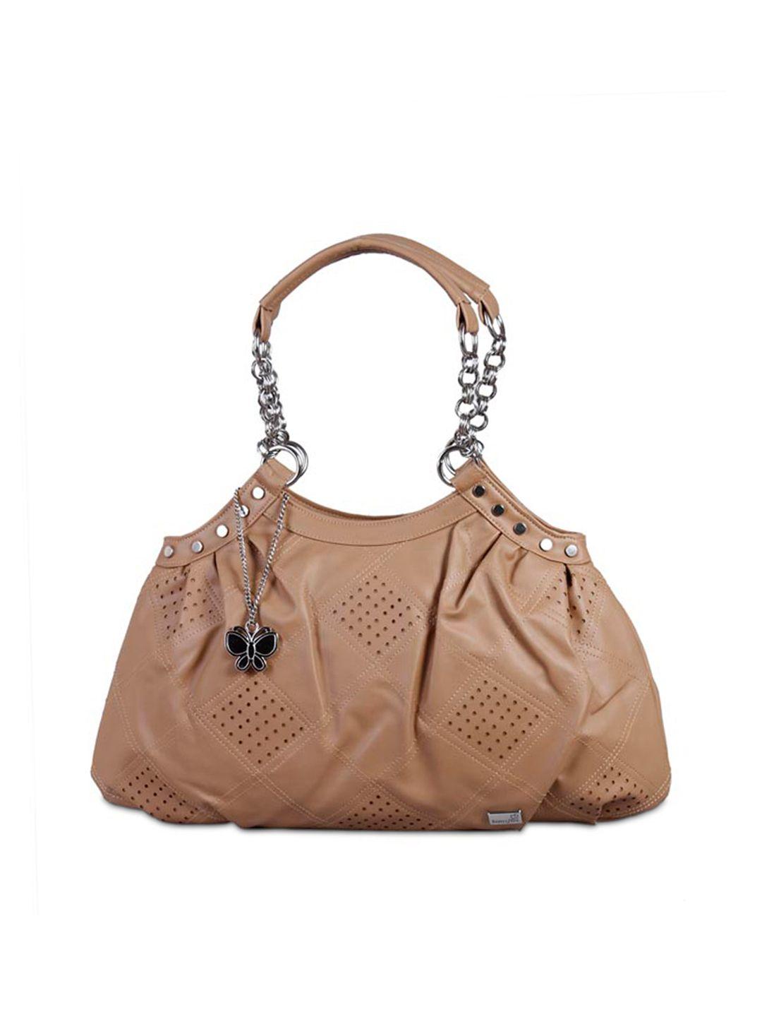 butterflies light brown handbag