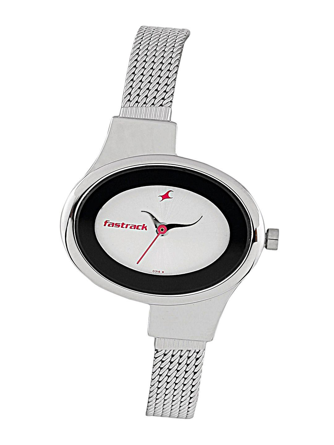 fastrack women steel watch nc6015sm01