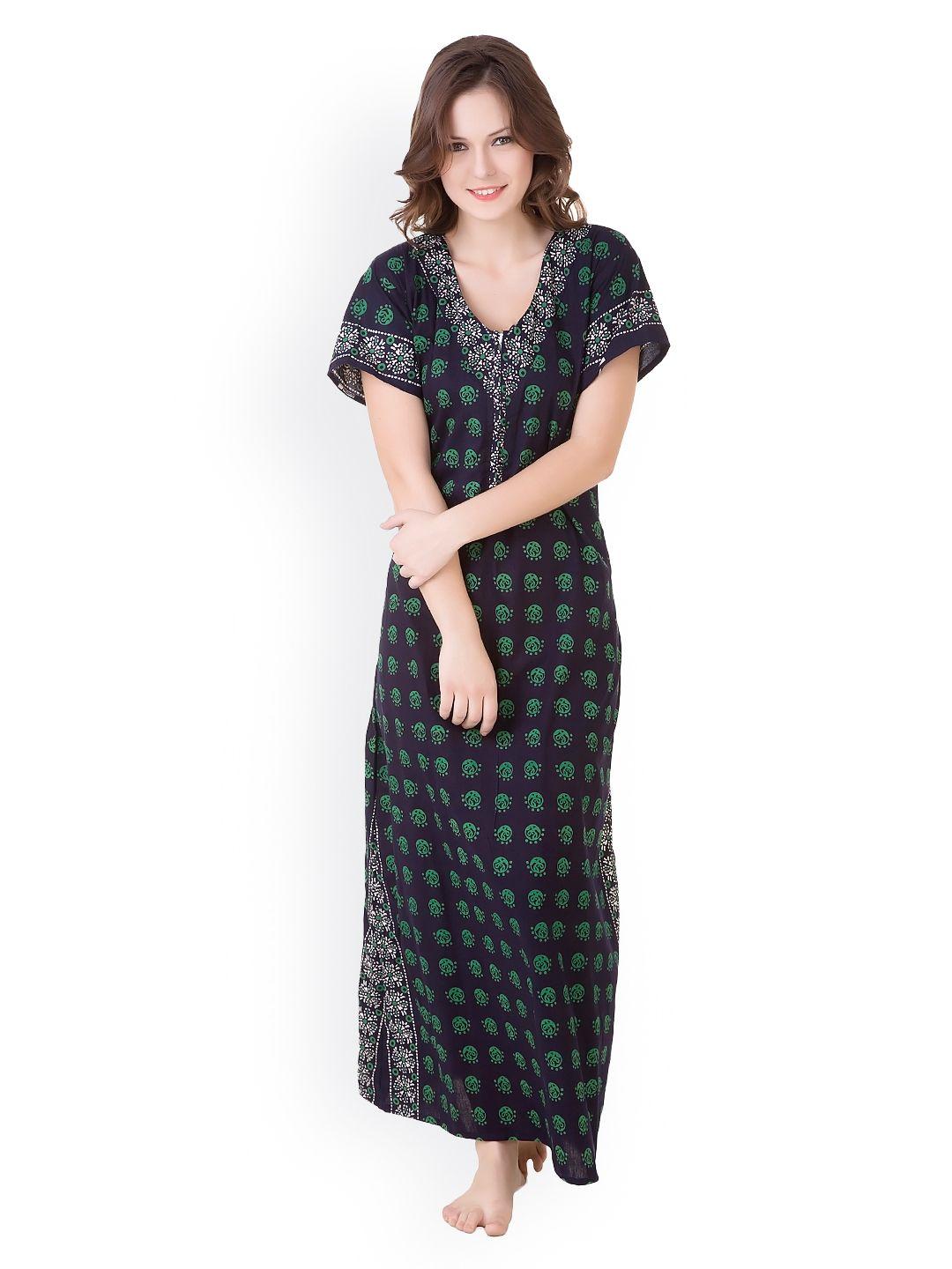 masha navy printed maxi nightdress nt49-170