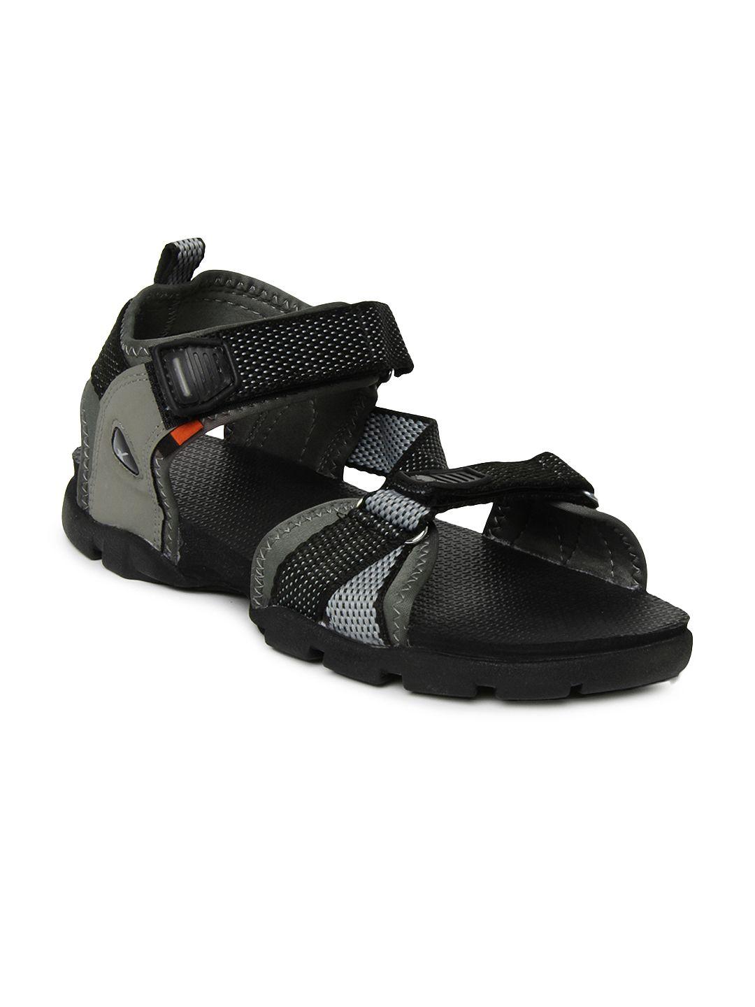 sparx men black & grey sports sandals