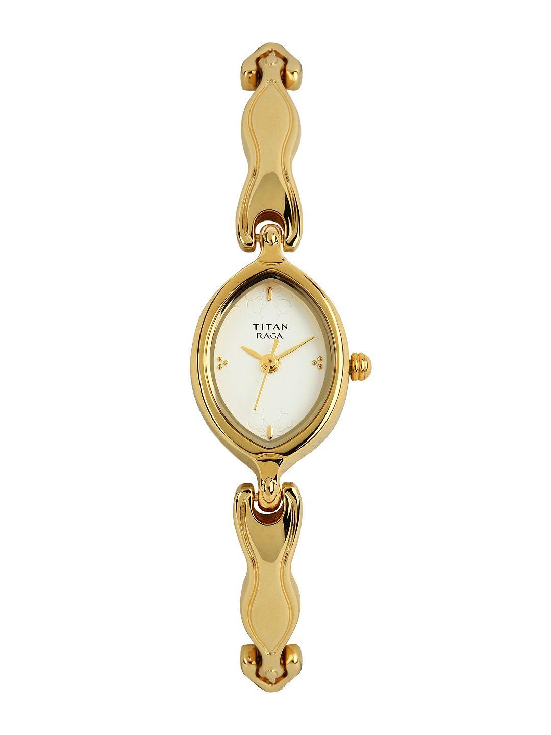 titan raga women white dial watch ne2370ym03