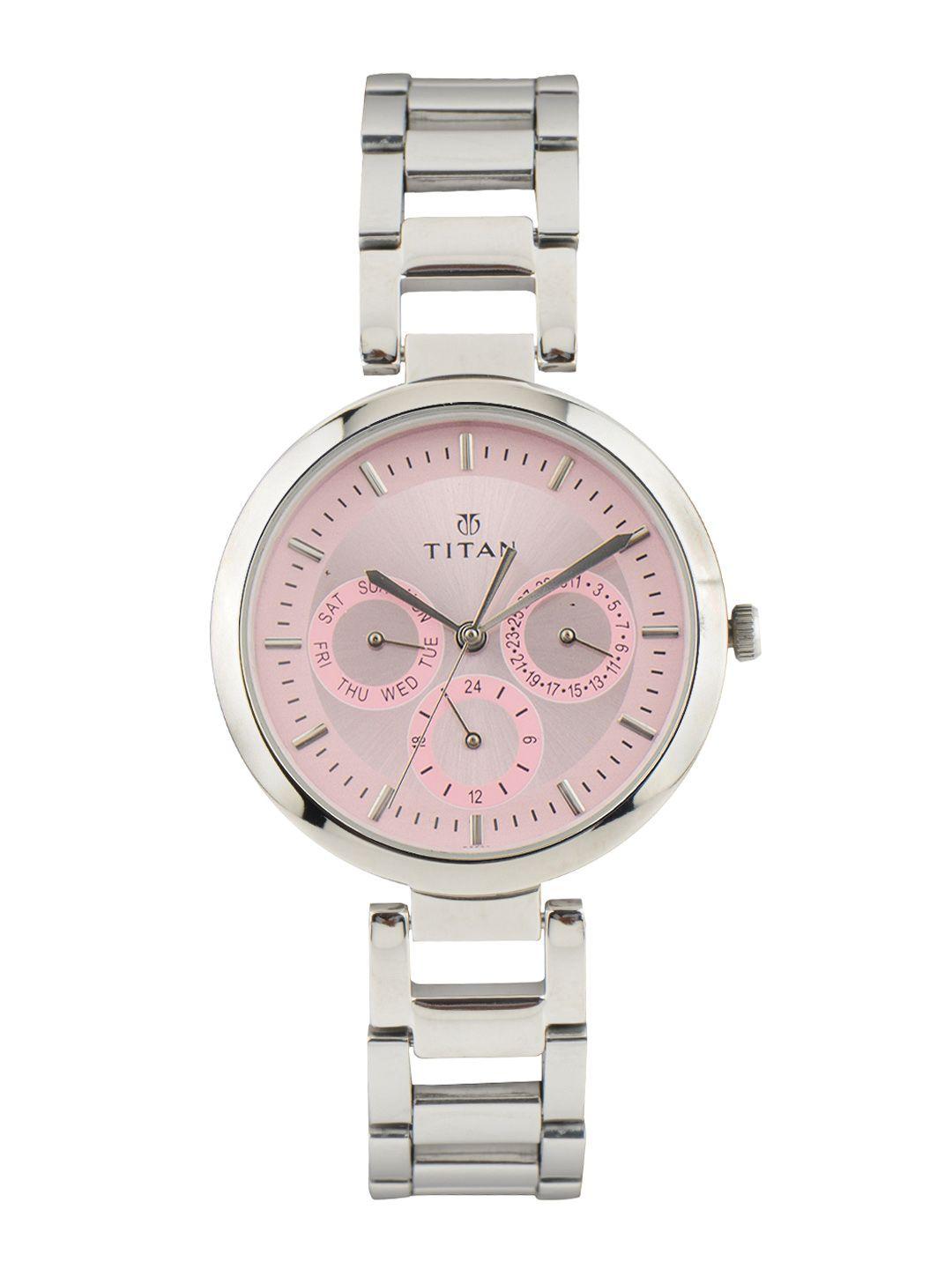 titan women pink dial watch