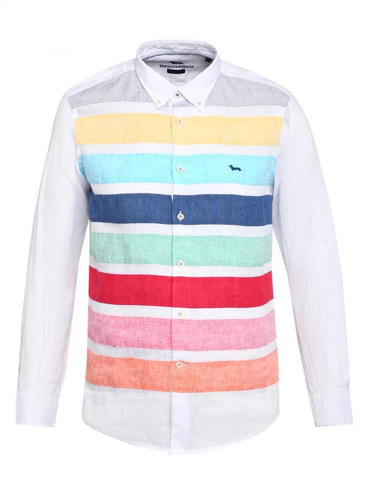 white striped collar shirt